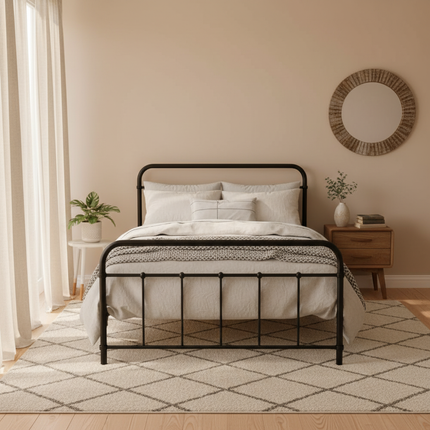 Artiss Bed Frame Metal Bed Frame LEO - King Single(Black).