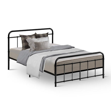 Artiss Bed Frame Metal Bed Frame LEO - King Single(Black).