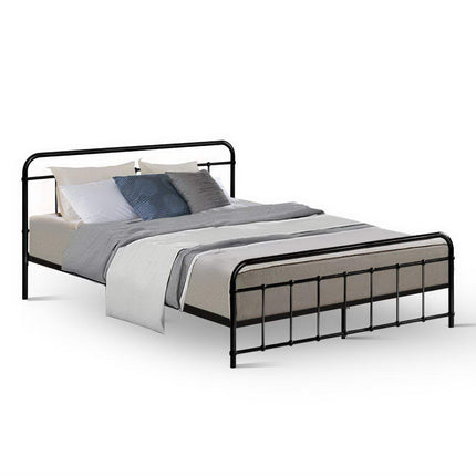 Artiss Bed Frame Metal Bed Frame LEO - Queen (Black).