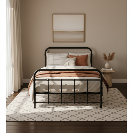 Artiss Bed Frame Metal Bed Frame LEO - Single (Black).