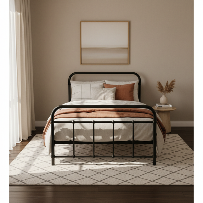 Artiss Bed Frame Metal Bed Frame LEO - Single (Black).