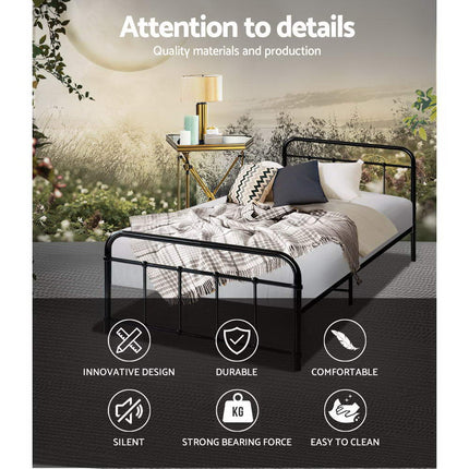 Artiss Bed Frame Metal Bed Frame LEO - Single (Black).