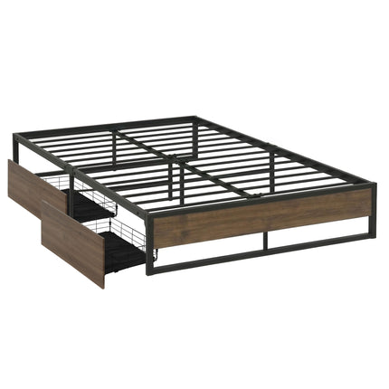 Artiss Bed Frame Metal Frame Double Size Bed Base 2 Drawers OSLO.