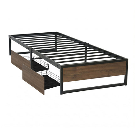 Artiss Bed Frame Metal Frame King Single Bed Base 2 Drawers OSLO.