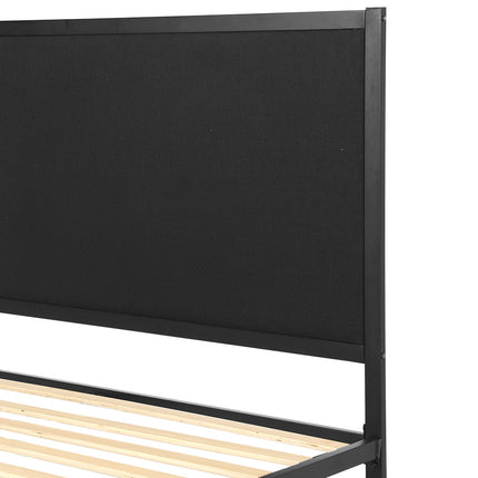 Artiss Bed Frame Double Size Metal Base Mattress Platform Foundation Black PAULA.