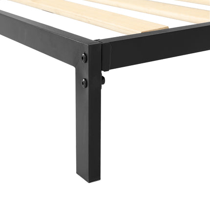 Artiss Bed Frame Double Size Metal Base Mattress Platform Foundation Black PAULA.