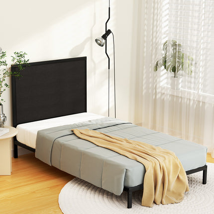 Artiss Bed Frame Double Size Metal Base Mattress Platform Foundation Black PAULA.