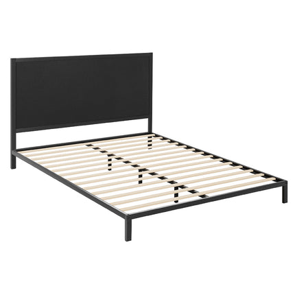 Artiss Bed Frame Double Size Metal Base Mattress Platform Foundation Black PAULA.