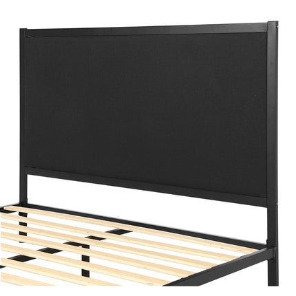 Artiss Bed Frame Double Size Metal Base Mattress Platform Foundation Black PAULA.