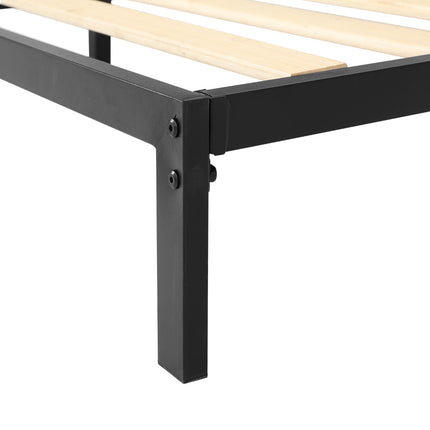 Artiss Bed Frame Double Size Metal Base Mattress Platform Foundation Black PAULA.