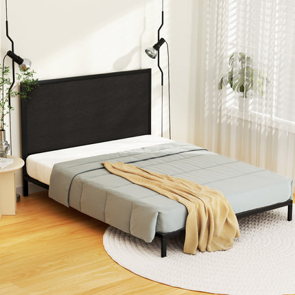 Artiss Bed Frame Double Size Metal Base Mattress Platform Foundation Black PAULA.