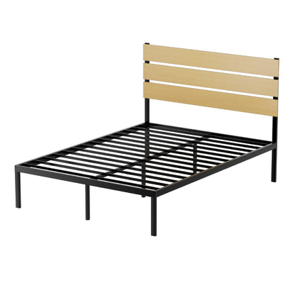 Artiss Bed Frame Double Size Metal Base Mattress Platform Foundation Black PAULA.