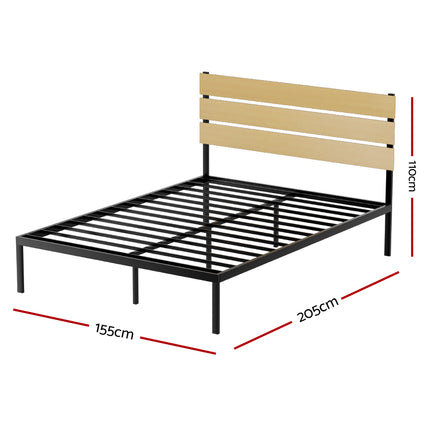 Artiss Bed Frame Queen Size Metal Base Mattress Platform Foundation Black PAULA.