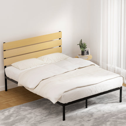 Artiss Bed Frame Queen Size Metal Base Mattress Platform Foundation Black PAULA.