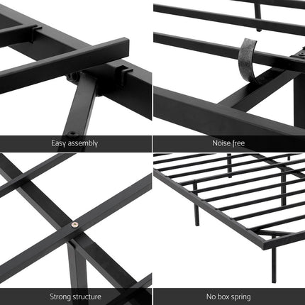 Artiss Double Bed Frame,Floating Metal Bed Frame with Smart LED Lights - Sturdy Metal Platform Bed Base, Silent Design, Tool-Free Assembly, 300KG Capacity for Home/Hotel/Master Bedroom.
