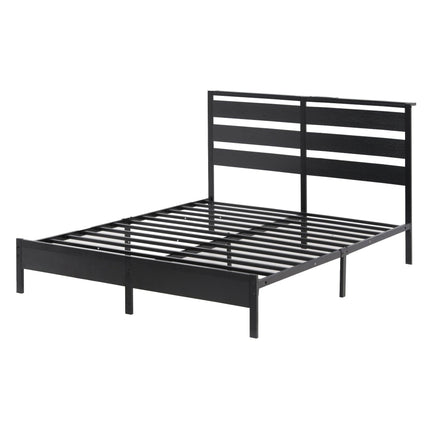 Artiss Bed Frame Queen Size LED Metal Bed Base with Charging Station.