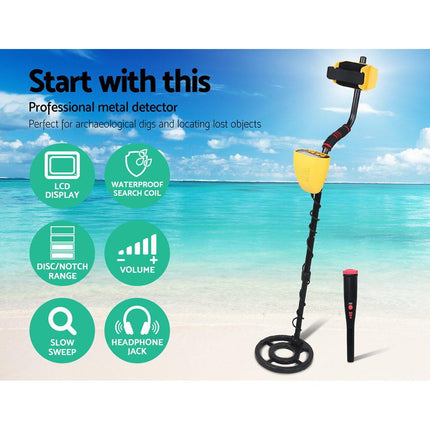 Metal Detector 180MM Deep Sensitive Waterproof Pinpointer Treasure Hunter Yellow.