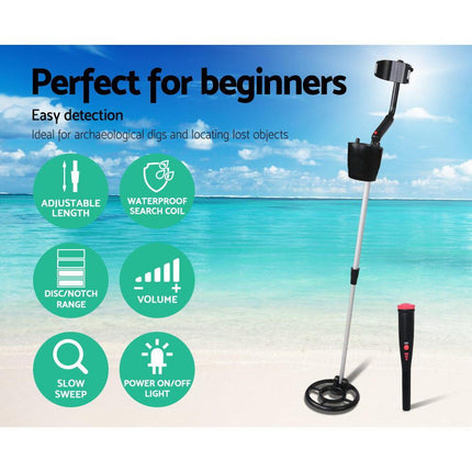 Metal Detector 180MM Deep Sensitive Waterproof Pinpointer Treasure Hunter Black.