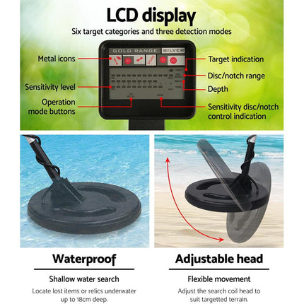 Metal Detector 180MM Deep Sensitive Waterproof Treasure Hunter Gold Digger.