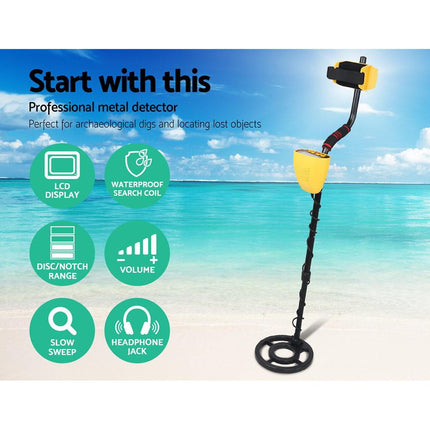 Metal Detector 180MM Deep Sensitive Waterproof Treasure Hunter Gold Digger Yellow.