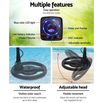 Metal Detector 160MM Deep Sensitive Waterproof Treasure Hunter Gold Digger.