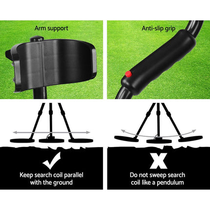 Metal Detector 180MM Deep Sensitive Waterproof Treasure Hunter Gold Digger Black.