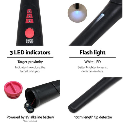 Metal Detector 40MM Sensitive Handheld Pinpointer Waterproof Automatic Hunter Black.