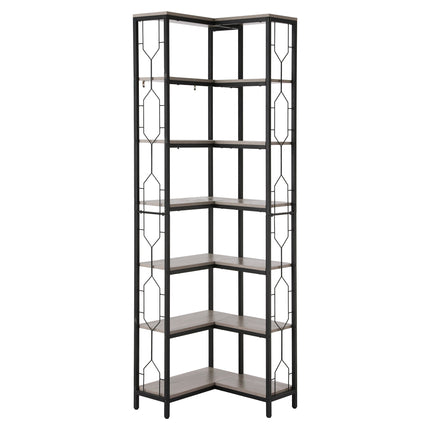 Artiss 6 Tiers Bookshelf Corner Shelf Bookcase Display Shelves Oak.
