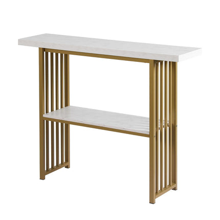 Artiss Console Table Marble Effect White&Gold.