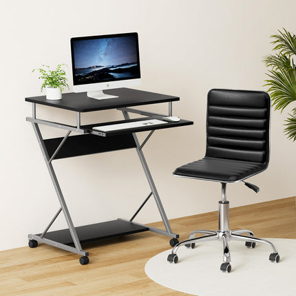 Artiss Computer Desk Office Chair Set Desks with Keyboard Shelf Try Black.