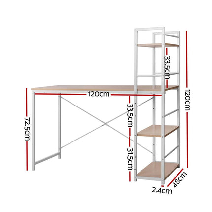 Artiss Computer Desk Shelf Oak 120CM.
