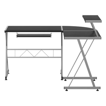 Artiss Computer Desk L-Shape Keyboard Tray Shelf Black.