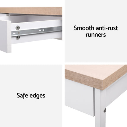 Artiss Computer Desk Drawer Storage Oak 100CM.