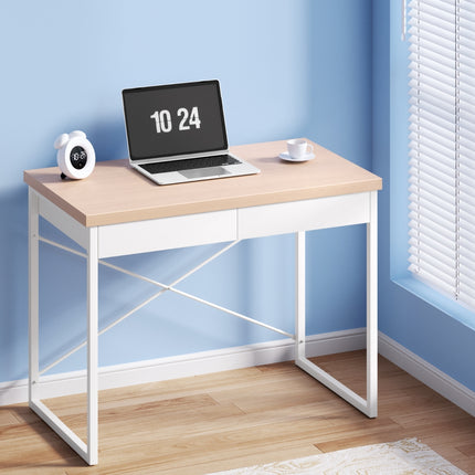 Artiss Computer Desk Drawer Storage Oak 100CM.