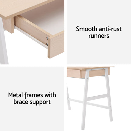 Artiss Computer Desk Drawer Cabinet Oak 100CM.