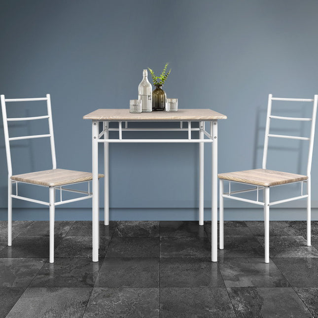 Artiss Dining Table And Chairs Set fo 3 Oak.