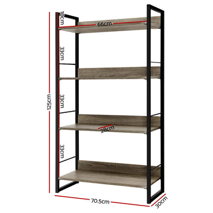 Artiss Bookshelf 4 Tiers - NOE Black and Oak.