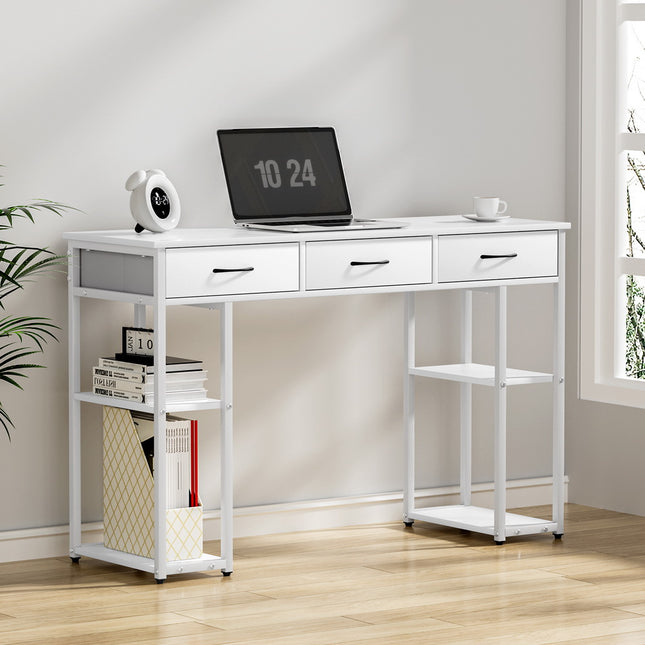Artiss Computer Desk Drawer Shelves Study Table 120CM White.