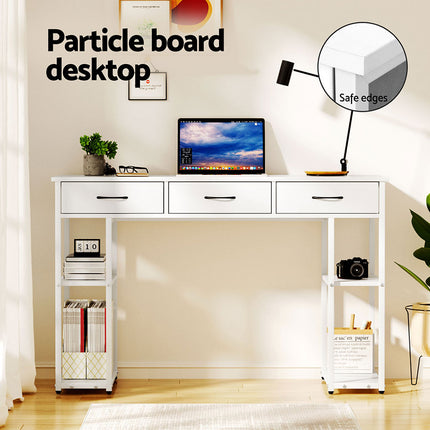 Artiss Computer Desk Drawer Shelves Study Table 120CM White.