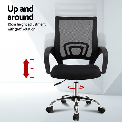 Artiss Computer Desk Mesh Office Chair Set Foldable Home Study Table Black.