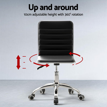 Artiss Computer Desk Office Chair PU Leather Set Foldable Home Study Table Black.