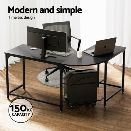 Artiss Computer Desk L-Shape CPU Stand Black 147CM.