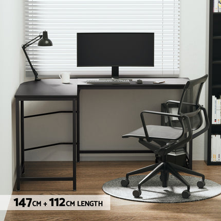 Artiss Computer Desk L-Shape CPU Stand Black 147CM.