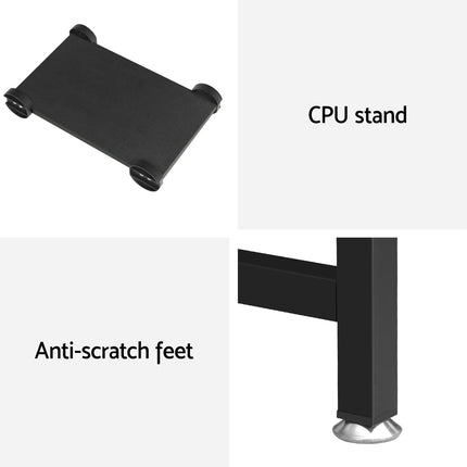 Artiss Computer Desk L-Shape CPU Stand Black 147CM.