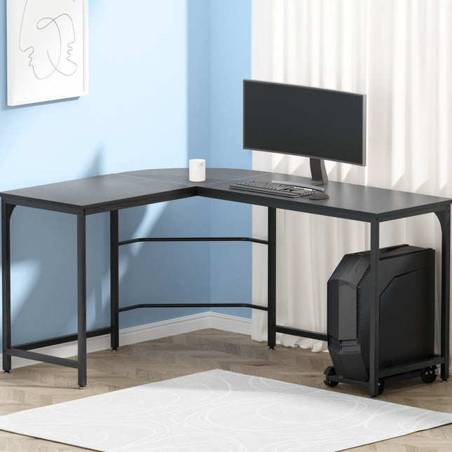 Artiss Computer Desk L-Shape CPU Stand Black 147CM.