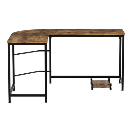 Artiss Computer Desk L-Shape CPU Stand Brown 147CM.
