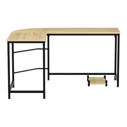 Artiss Computer Desk L-Shape CPU Stand Oak 147CM.