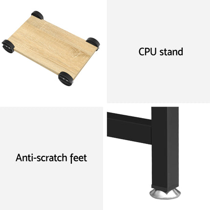 Artiss Computer Desk L-Shape CPU Stand Oak 147CM.