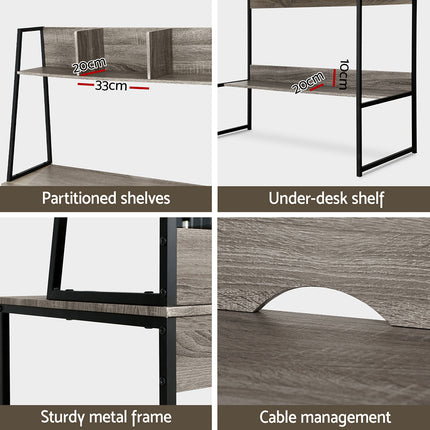 Artiss Computer Desk Bookshelf Storage Grey 100CM.