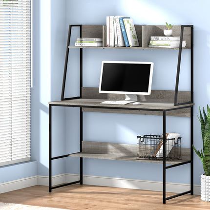 Artiss Computer Desk Bookshelf Storage Grey 100CM.